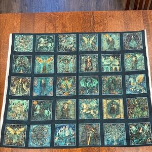 Dan Morris quilt panel Mystical Blue and Green Wall Art Decor 36” x 44”